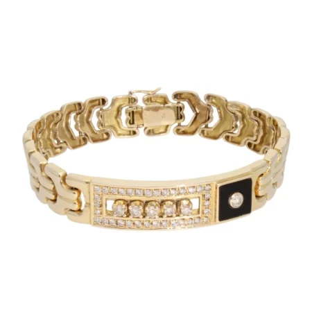 9ct Yellow Gold Diamond Bracelet