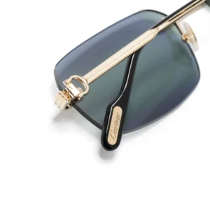 Buy Cartier Logo Plaque Rectangle Frame Sunglasses With Crypto