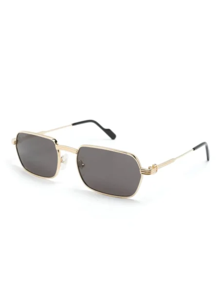 Buy Cartier Polished Rectangle Frame Sunglasses With Crypto