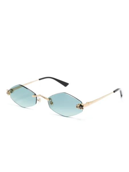 Buy Cartier Tiger Head Plaque Geometric Frame Sunglasses With Crypto