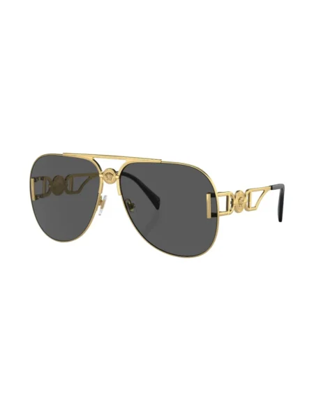 Buy Versace Logo Plaque Pilot Frame Sunglasses With Crypto