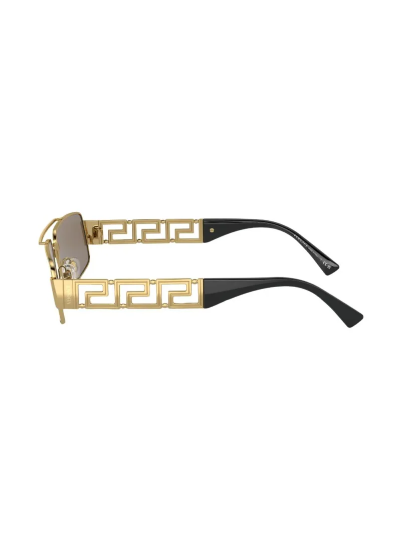 Buy Versace Logo Plaque Rectangular Frame Sunglasses With Crypto