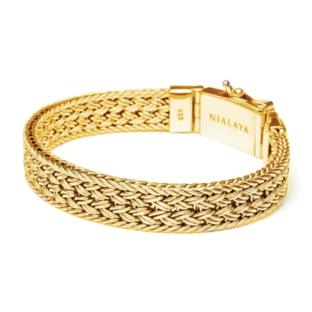 Men's Gold Braided Chain Bracelet